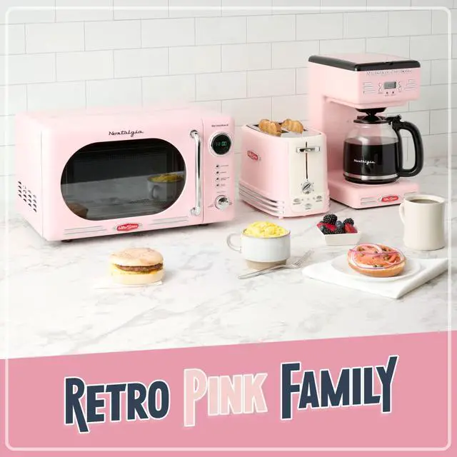 Alt view image 7 of 7 - Retro Wide 2-Slice Toaster, Vintage Design With Crumb Tray, Cord Storage & 5 Toasting Levels, Pink