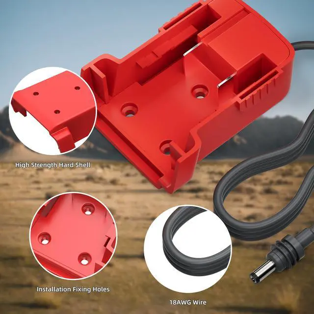 Alt view image 4 of 7 - Starlink Mini Mil.Waukee 18V Battery Adapter | Starlink Mini DC Power Cable Adapter Accessories for Mil.Waukee Battery Charger 3.2FT 18AWG Cord Plug and Play 1M