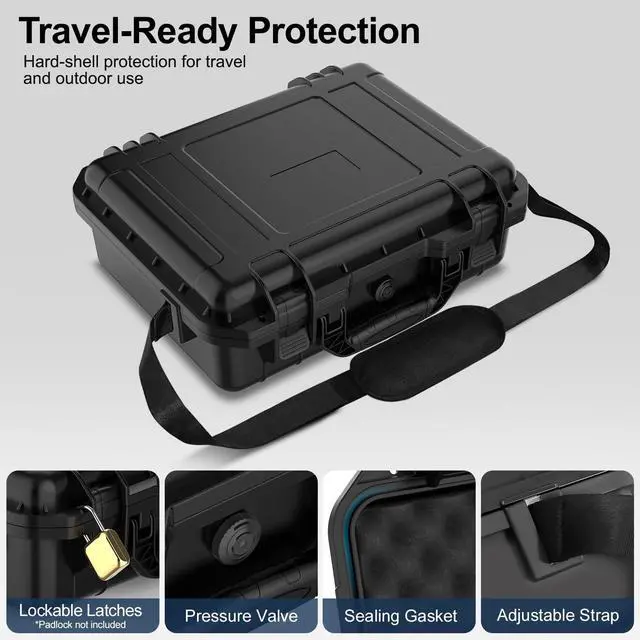 Alt view image 3 of 7 - Starlink Mini Case with Tripod, Hard Carrying Travel Kit with Cable Winder and USB-C to DC Adapter Cable, Protective Storage Case for Starlink Mini Accessories, RV Camping Remote Work