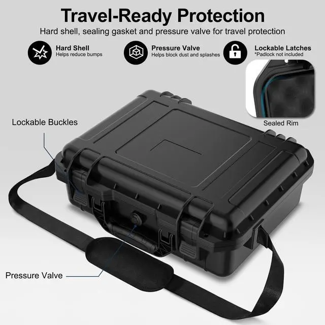 Alt view image 5 of 7 - Starlink Mini Case with Tripod, Hard Carrying Travel Kit with Cable Winder and USB-C to DC Adapter Cable, Protective Storage Case for Starlink Mini Accessories, RV Camping Remote Work