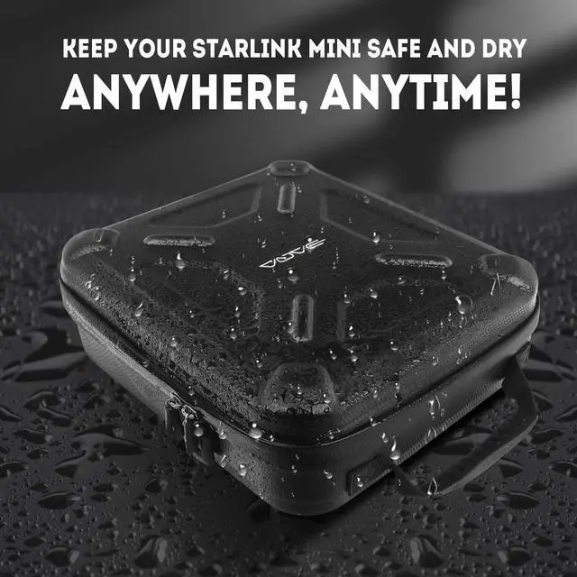 Alt view image 4 of 7 - Ultra-Light Case for Starlink Mini, Waterproof EVA Shockproof Bag | Easy-Clean Surface, 1.7lbs, Rain-Resistant Zipper, Shock Protection, for Travel & Camping Starlink Mini Accessories