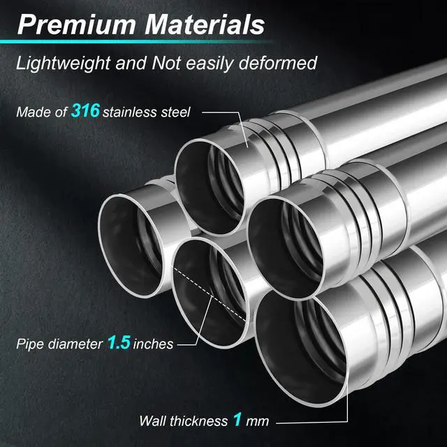 Alt view image 3 of 7 - Starlink Standard 4/4X Pole Mount, 10Ft Starlink Gen 3/4 Ground Pole Mount | 1.5'' Stainless Steel Pole, No-Dig Spiral Ground Anchor, Mounting Kit Pipe Adapter Accessories, Portable Adjustable
