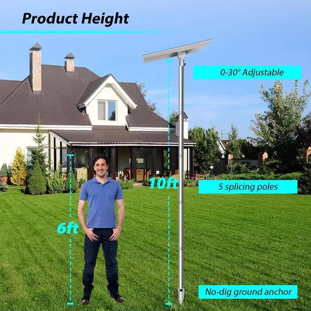 Alt view image 7 of 7 - Starlink Standard 4/4X Pole Mount, 10Ft Starlink Gen 3/4 Ground Pole Mount | 1.5'' Stainless Steel Pole, No-Dig Spiral Ground Anchor, Mounting Kit Pipe Adapter Accessories, Portable Adjustable