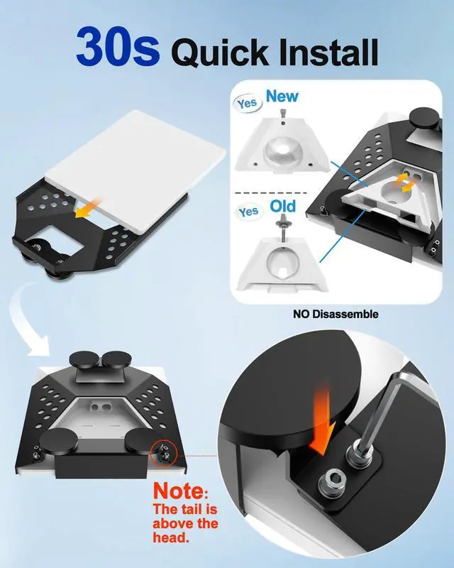 Alt view image 6 of 7 - for Starlink Mini Mount, Magnetic Starlink Mini Car Mount Base Suction Cup Accessories Truck RV Flat Rack Roof Sunroof Kit Boat V4for Camping, High-Speed & Extreme Conditions (Black)