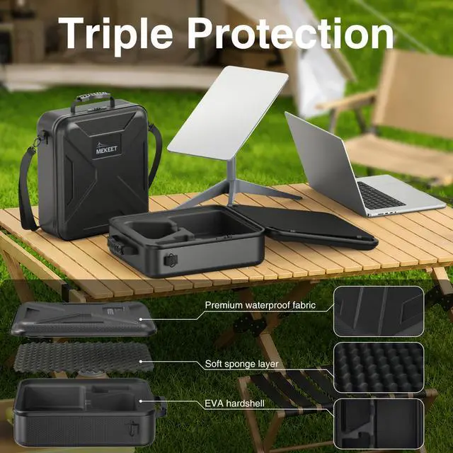Alt view image 7 of 7 - Starlink Mini Case - Ultra-Light Portable Storage Case for Starlink Mini Accessories, Dual Carry case OptionsShockproof & Splash-Resistant, Ideal for Travel, Camping, RV Adventure (Black)