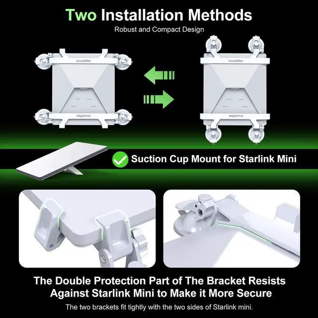 Alt view image 2 of 7 - for Starlink Mini Mount for Car,for Starlink Mini Suction Cup Mount | Strong Vacuum Base,Quick-Release,Stability Mounting Kit Accessories for Sunroof/Front/Rear Window/Roof/dashboard/windshield