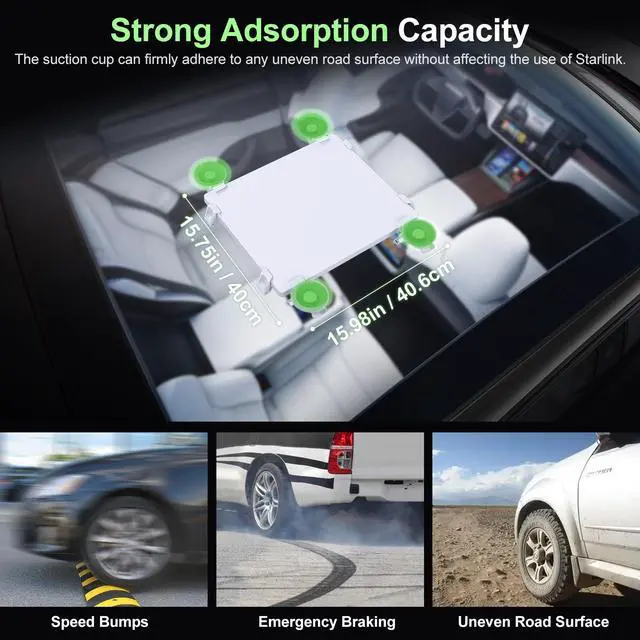 Alt view image 5 of 7 - for Starlink Mini Mount for Car,for Starlink Mini Suction Cup Mount | Strong Vacuum Base,Quick-Release,Stability Mounting Kit Accessories for Sunroof/Front/Rear Window/Roof/dashboard/windshield