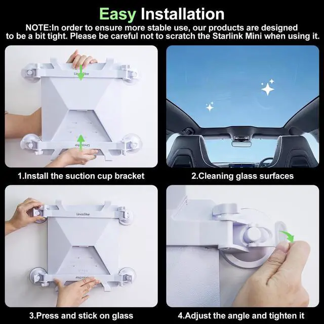 Alt view image 6 of 7 - for Starlink Mini Mount for Car,for Starlink Mini Suction Cup Mount | Strong Vacuum Base,Quick-Release,Stability Mounting Kit Accessories for Sunroof/Front/Rear Window/Roof/dashboard/windshield