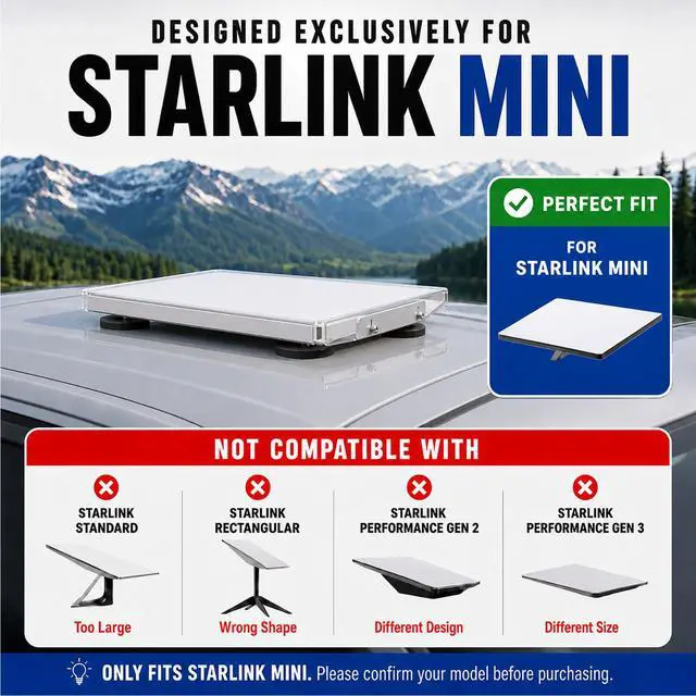 Alt view image 4 of 7 - Starlink Mini Magnetic Roof Mount, 265lbs Heavy Duty Magnet Quick-Release, Alloy Steel Bracket with Scratch-Resistant Silicone Pads, Weatherproof UV Hail Resistant, for Car RV SUV Truck Boat - Silver