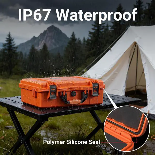 Alt view image 4 of 7 - Starlink Mini Case Travel with Tripod, Orange | Hard Case, Precision Cut Foam, Waterproof, Portable, For Camp