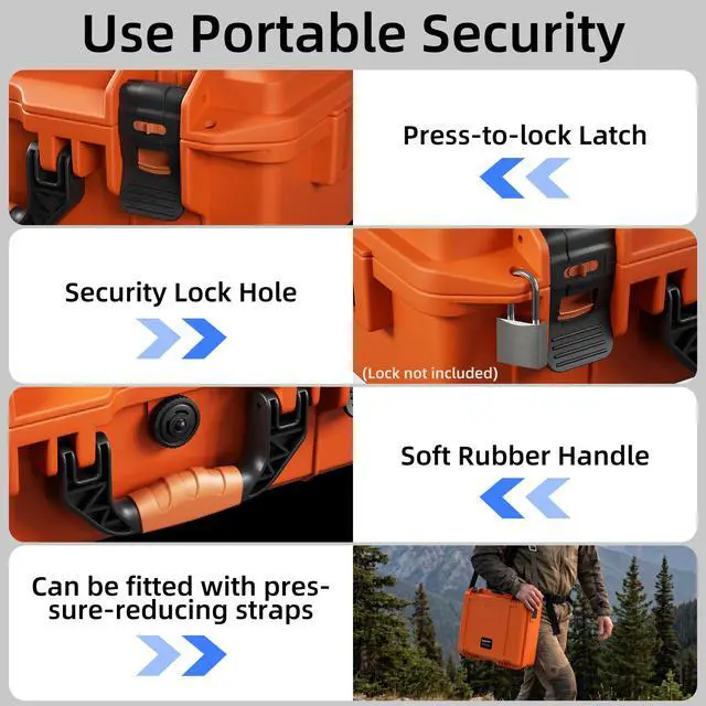 Alt view image 5 of 7 - Starlink Mini Case Travel with Tripod, Orange | Hard Case, Precision Cut Foam, Waterproof, Portable, For Camp