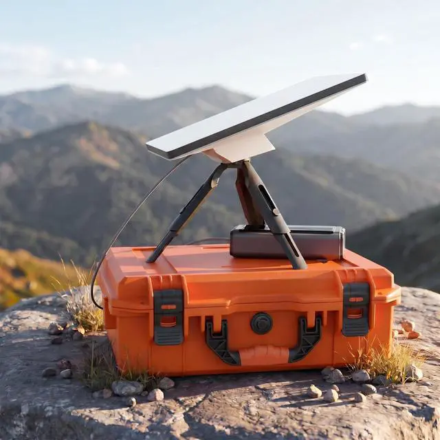 Alt view image 3 of 7 - Starlink Mini Case Travel with Tripod, Orange | Hard Case, Precision Cut Foam, Waterproof, Portable, For Camp