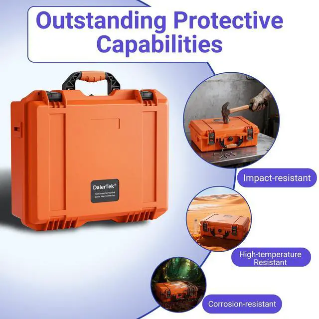 Alt view image 6 of 7 - Starlink Mini Case Travel with Tripod, Orange | Hard Case, Precision Cut Foam, Waterproof, Portable, For Camp