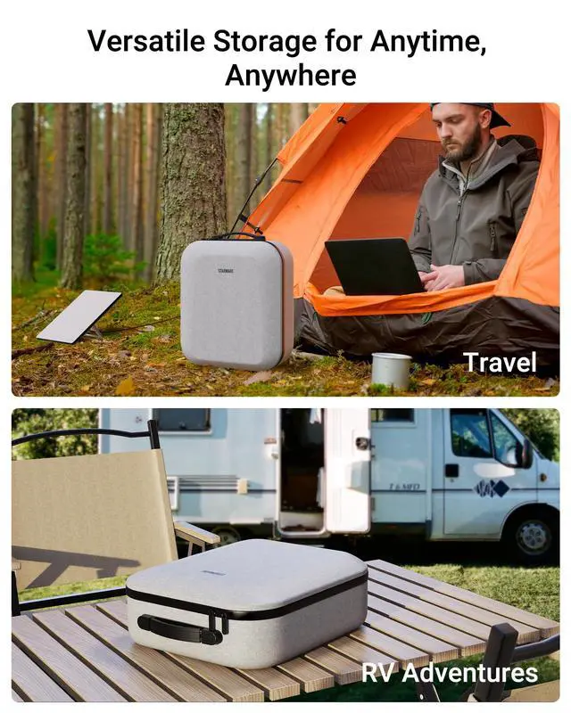 Alt view image 6 of 6 - Starlink Mini Case, Portable Lightweight Protective Travel Case | Shockproof & Splash-Resistant Carrying Case for Starlink Mini & Accessories, Ideal for Travel, Camping and RV Adventures