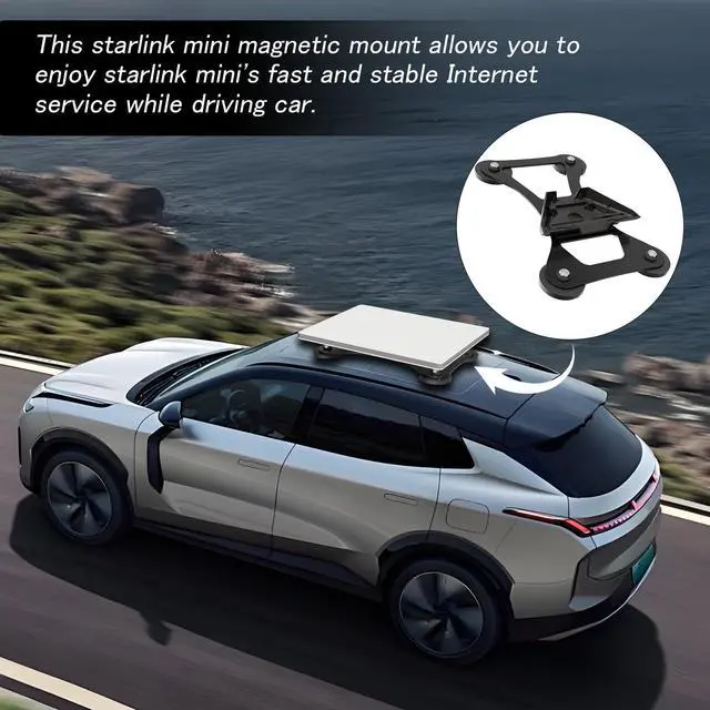 Alt view image 2 of 6 - Starlink Mini Roof Mount, Starlink Car Mini Magnetic Mount/Accessories | with Heavy Duty Magnet Bases, Quick Release, Compact and Portable, Suitable for RV, Car, Boat, Yacht, Truck