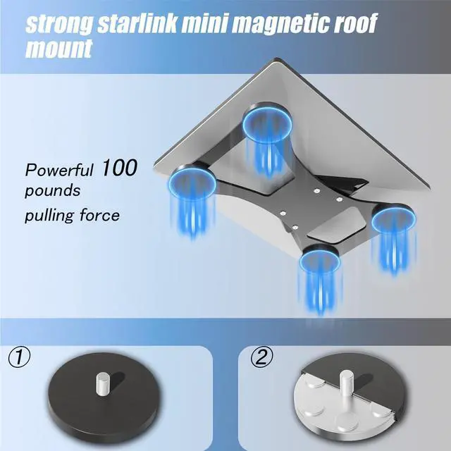 Alt view image 3 of 6 - Starlink Mini Roof Mount, Starlink Car Mini Magnetic Mount/Accessories | with Heavy Duty Magnet Bases, Quick Release, Compact and Portable, Suitable for RV, Car, Boat, Yacht, Truck