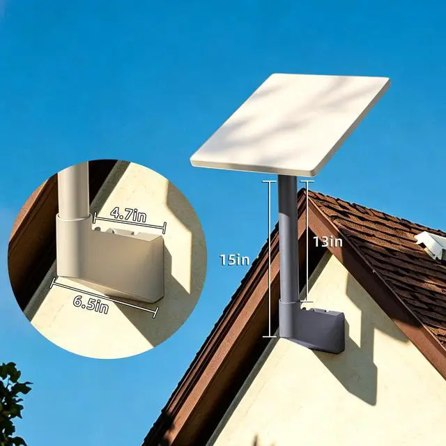 Alt view image 3 of 7 - Starlink Mini Wall Mount, 360° Adjustable Metal Bracket Eave Roof Mount Kit | Weatherproof metal mount with 360° adjustment, drill template, cable clips & hardware included for Starlink Mini setup