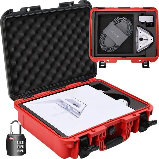 Main image of Starlink Mini Case, IP67 Waterproof Hard Carrying Case with Custom Foam | Custom-Fit Storage for Starlink Mini Accessories, Pipe Adapter, Power Supply and DC Power Cable for RV, Camping and Travel