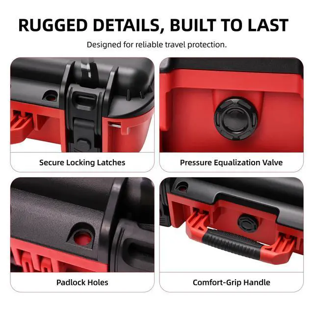 Alt view image 4 of 7 - Starlink Mini Case, IP67 Waterproof Hard Carrying Case with Custom Foam | Custom-Fit Storage for Starlink Mini Accessories, Pipe Adapter, Power Supply and DC Power Cable for RV, Camping and Travel