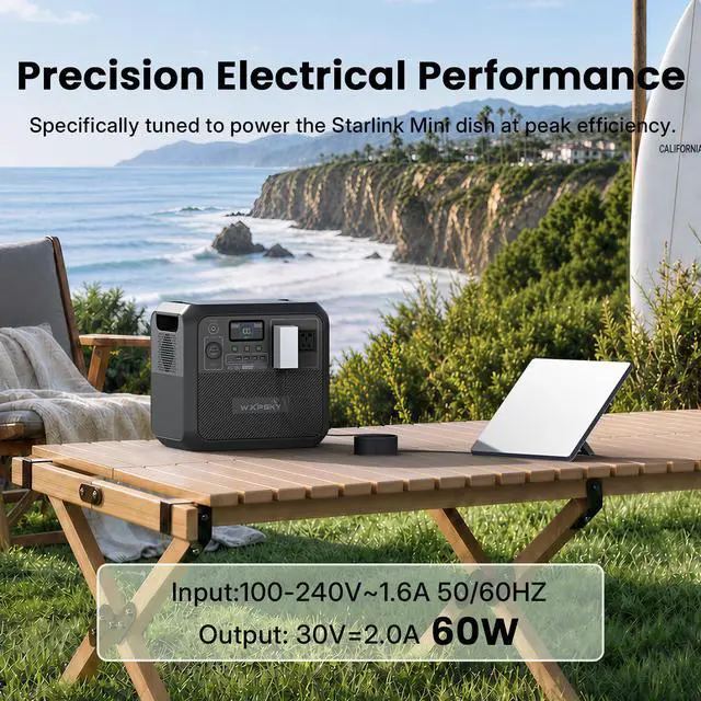 Alt view image 7 of 7 - 60W Power Supply for Starlink Mini, 30V 2A Replacement Adapter | with Weatherproof DC Connector, Fast & Stable Charger with Multi-Protection System for Starlink Mini Dish, RV Outdoor Camping