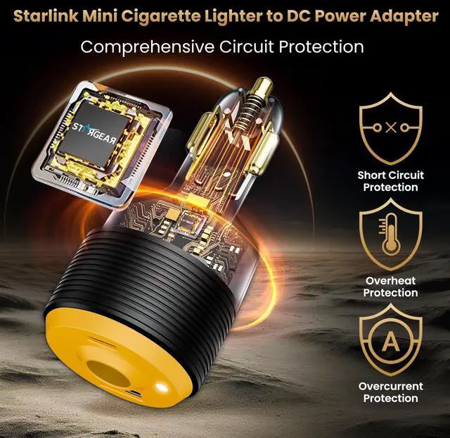 Alt view image 5 of 7 - Starlink Mini 3-in-1 Car Adapter, 12V to 30V DC Step Up Converter with Dual USB Ports, 60W Car Cigarette Lighter Adapter for Starlink Mini, Supports 16AWG 50M Cable,Ideal for RV,Boat,Trailer