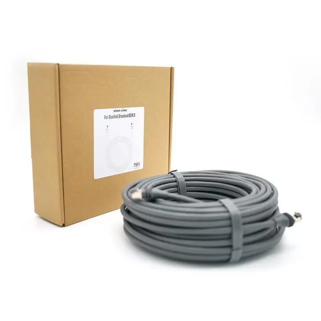 Alt view image 6 of 6 - 75FT Starlink Gen 3 Cable,Waterproof Satellite Starlink Standard V3 Cable, High-Speed StarLink Satellite Ethernet Power Cord Water/UV Proof Sturdy