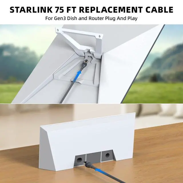 Alt view image 5 of 6 - 75FT Starlink Gen 3 Cable,Waterproof Satellite Starlink Standard V3 Cable, High-Speed StarLink Satellite Ethernet Power Cord Water/UV Proof Sturdy