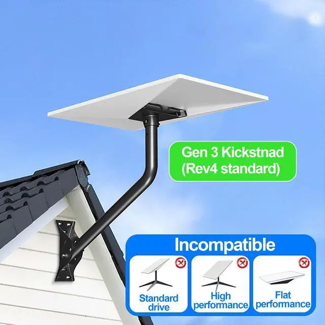 Alt view image 6 of 7 - Starlink Gen 4 Mount, 360° Adjustable Heavy-Duty Roof/Wall/Eave Bracket for Standard V3 V4 4X Dish, Weatherproof Aluminum Adapter Satellite Internet Mount