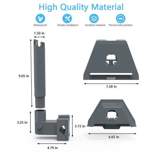 Alt view image 2 of 7 - Starlink RV Ladder Mount,Clamp Mount for Starlink Gen 3/Mini/Standard 4/4X with Installation Range 0.8-1.97 Pole Starlink V3 Mounting,Suitable RV/Ladder/Pole/Rack/Roof Outdoor Portable Bracket