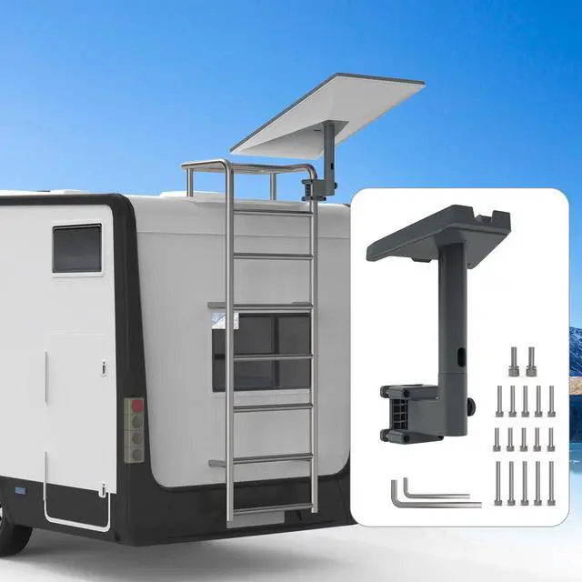 Alt view image 7 of 7 - Starlink RV Ladder Mount,Clamp Mount for Starlink Gen 3/Mini/Standard 4/4X with Installation Range 0.8-1.97 Pole Starlink V3 Mounting,Suitable RV/Ladder/Pole/Rack/Roof Outdoor Portable Bracket