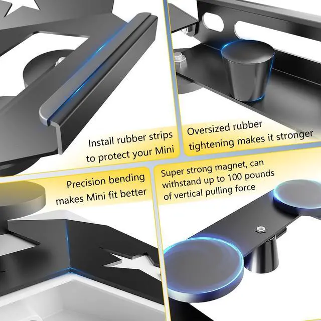Alt view image 3 of 6 - Starlink Mini Roof Mount, Starlink Magnetic Magnet Mounting Kit/Accessories | Quick-Release, Compact and Portable, Four-Sided/Rubber Protection, Suitable for RV, Van, Boat, Yacht, Truck