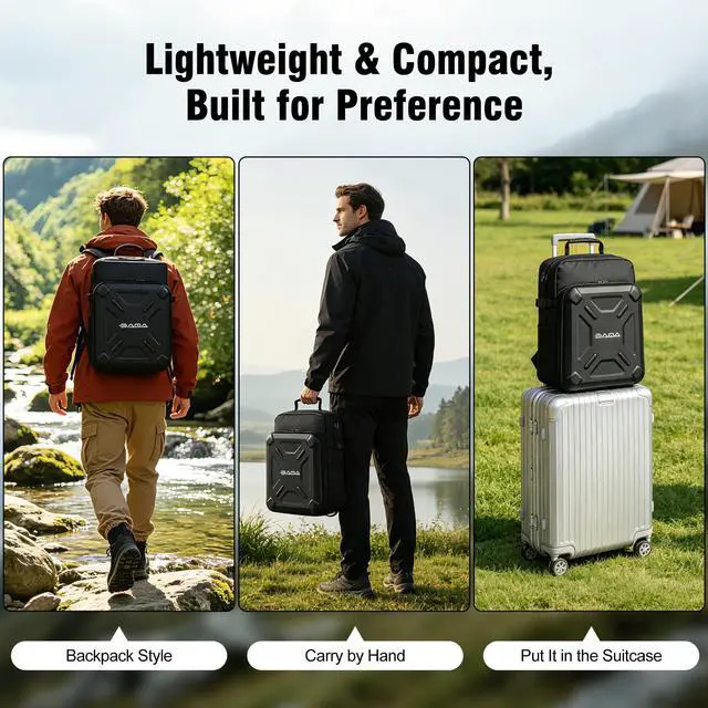 Alt view image 5 of 7 - Starlink Mini Backpack, Waterproof Storage Organizer Travel Case | Padded Large Capacity Carrying Bag for Starlink Mini,Cables & Accessories,Portable Protective Case for Camping, RV and Travel