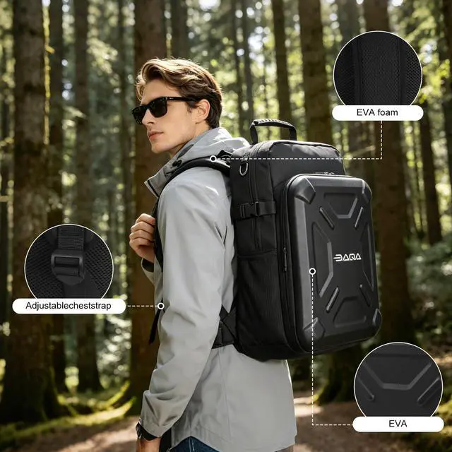 Alt view image 6 of 7 - Starlink Mini Backpack, Waterproof Storage Organizer Travel Case | Padded Large Capacity Carrying Bag for Starlink Mini,Cables & Accessories,Portable Protective Case for Camping, RV and Travel