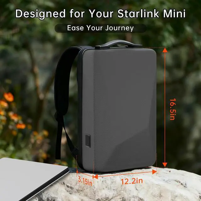 Alt view image 6 of 7 - Starlink Mini Backpack Protective Carrying Case Starlink Mini Bag for Power Cable & Battery Adapter Laptop Anti-theft with TSA Lock Waterproof Travel Accessories for Outdoor Camping