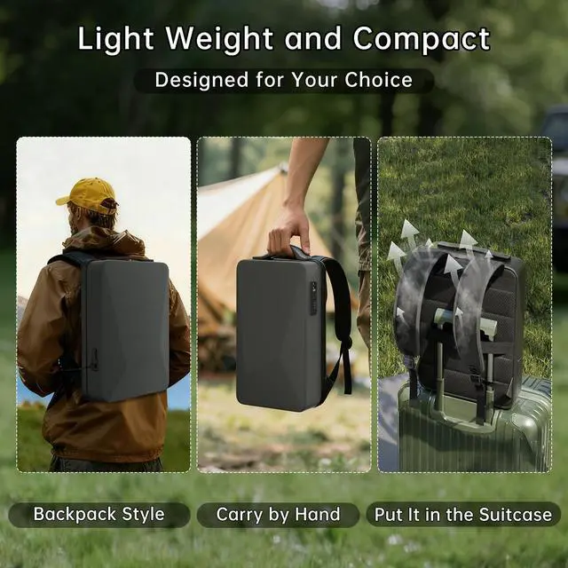 Alt view image 7 of 7 - Starlink Mini Backpack Protective Carrying Case Starlink Mini Bag for Power Cable & Battery Adapter Laptop Anti-theft with TSA Lock Waterproof Travel Accessories for Outdoor Camping
