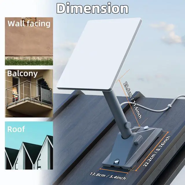 Alt view image 2 of 6 - Starlink Mini Roof Mount Adjustable Starink Mini Home Mount Heavy Duty Pole Mounting with Adjustable Tilt 90 for Better Signal