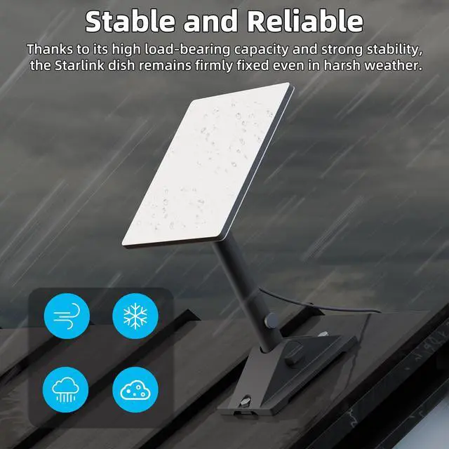 Alt view image 5 of 6 - Starlink Mini Roof Mount Adjustable Starink Mini Home Mount Heavy Duty Pole Mounting with Adjustable Tilt 90 for Better Signal