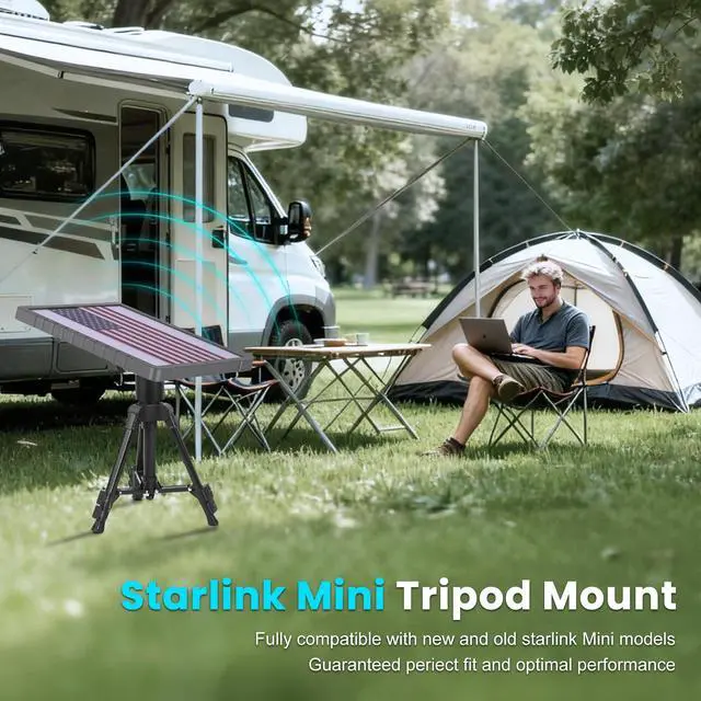 Alt view image 5 of 7 - for Starlink Mini Mount - Lightweight Tripod for Outdoor, Camping, and Roof Setup | Starlink Mini Accessories