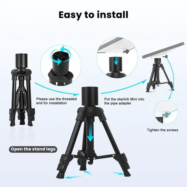 Alt view image 6 of 7 - for Starlink Mini Mount - Lightweight Tripod for Outdoor, Camping, and Roof Setup | Starlink Mini Accessories