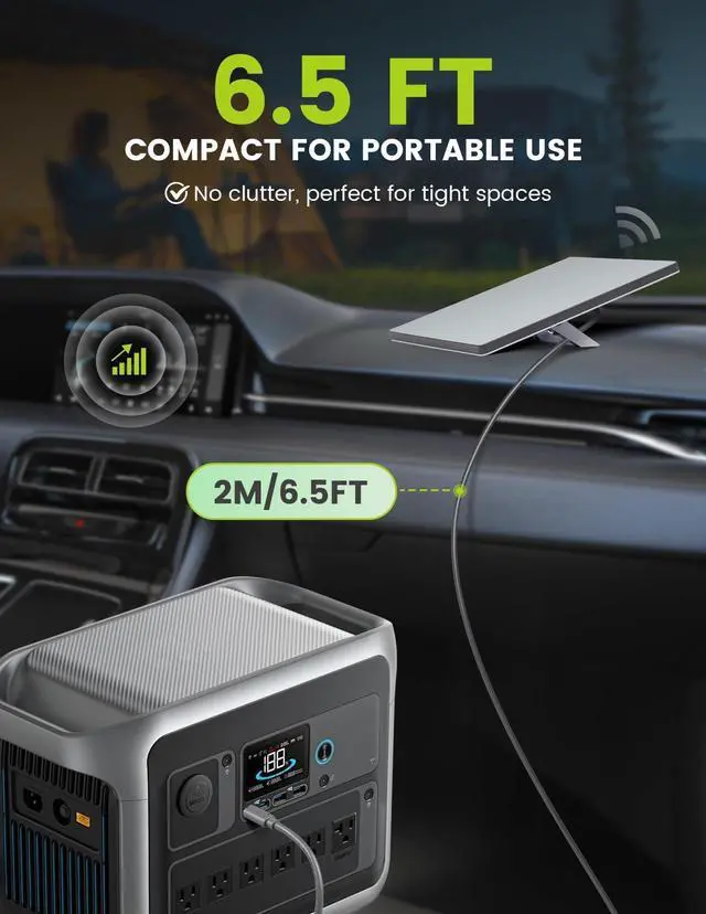 Alt view image 4 of 7 - USB C to DC Power Cable for Starlink Mini (2M /6.5FT) | With Smart PD Chip, 100W+ Input Required, 18AWG, Type C to DC5521 Charging Cord, Stable Power Supply, for Outdoor Camping