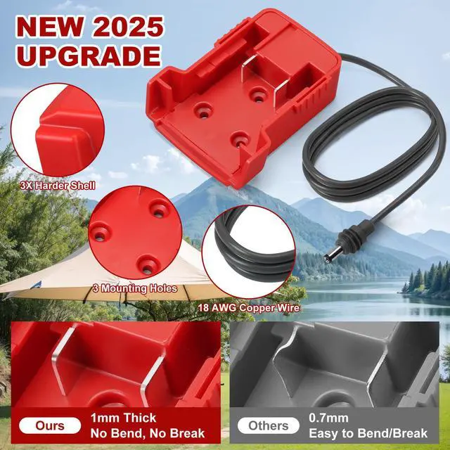Alt view image 2 of 5 - Starlink Mini Battery Adapter Compatible with Milwaukee M18, Starlink Mini Power Cable for 18V Battery, 3.2FT 18AWG Battery Adapter DC Power Cable