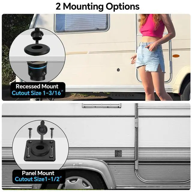 Alt view image 6 of 7 - Waterproof Pass Through RJ45 Wall Socket for Starlink Gen 3/Gen 4 | Shielded CAT6 Ethernet Female to Female Aluminum Bulkhead Panel Connector for RV Camper Trailer Off-grid Starlink Dish Setup