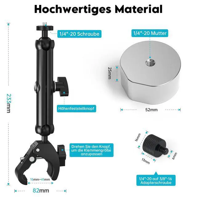 Alt view image 2 of 7 - Tripod & Pole Clamp Mount for Starlink Mini & Mini X | Fits Starlink Mini & Mini X, 1/4" & 3/8" Threads, 0.6"-1.57" Pole Clamp, CNC Aluminum, Tool-Free Setup For RV & Yacht
