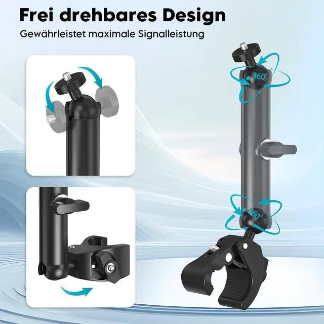 Alt view image 3 of 7 - Tripod & Pole Clamp Mount for Starlink Mini & Mini X | Fits Starlink Mini & Mini X, 1/4" & 3/8" Threads, 0.6"-1.57" Pole Clamp, CNC Aluminum, Tool-Free Setup For RV & Yacht