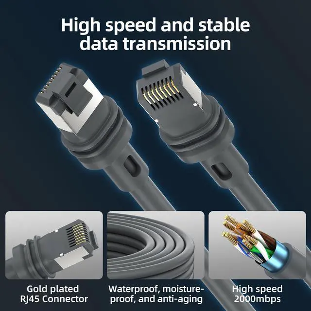 Alt view image 3 of 7 - Starlink Gen 3 Cable 50ft,High-Speed Star Link Rectangular Satellite V3 Replacement Extension Cable,Durable Ethernet Cord,Weatherproof,High Temperature Resistance,Indoor/Outdoor Use