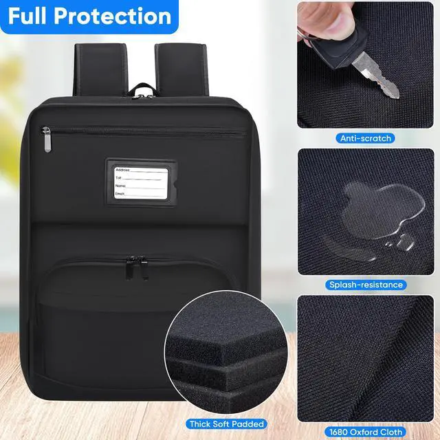 Alt view image 2 of 7 - Backpack Compatible with Starlink Mini Carrying Case, Travel Bag for Adjustable Padded Fixing Straps, Shockproof Storage Bag with 5.6 Laptop Compartment and Accessories Pockets, Outdoor, Camping, RV