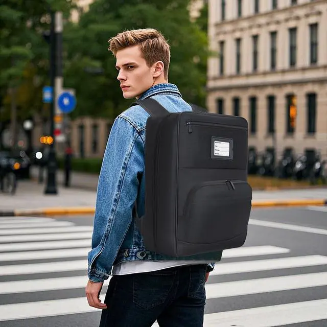 Alt view image 6 of 7 - Backpack Compatible with Starlink Mini Carrying Case, Travel Bag for Adjustable Padded Fixing Straps, Shockproof Storage Bag with 5.6 Laptop Compartment and Accessories Pockets, Outdoor, Camping, RV