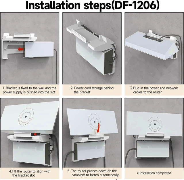 Alt view image 6 of 7 - Starlink Gen4 Router Wall Mount, 2in1 Modem Bracket for Starlink Router for Starlink Standard 4/4X/Gen 3 UTR32 Router & Power Supply, Space Saving ABS, Easy Install Home RV Office Boat