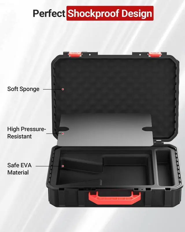 Alt view image 3 of 7 - for Starlink Mini Case, Waterproof Hard Protective Travel Carrying Case Starlink Mini Accessories Shell for Power Adapter,DC Cable, Car Mount Portable Storage for RV, Camping (BLACK)