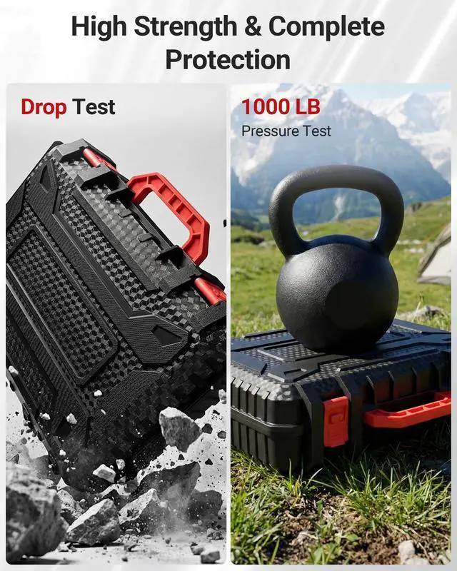 Alt view image 4 of 7 - for Starlink Mini Case, Waterproof Hard Protective Travel Carrying Case Starlink Mini Accessories Shell for Power Adapter,DC Cable, Car Mount Portable Storage for RV, Camping (BLACK)